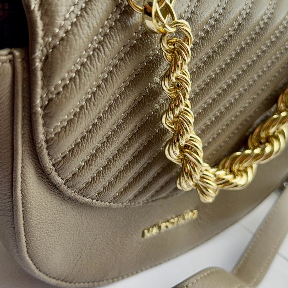 Marciano Crossbody Gold Chain Quilted Leather Bag
